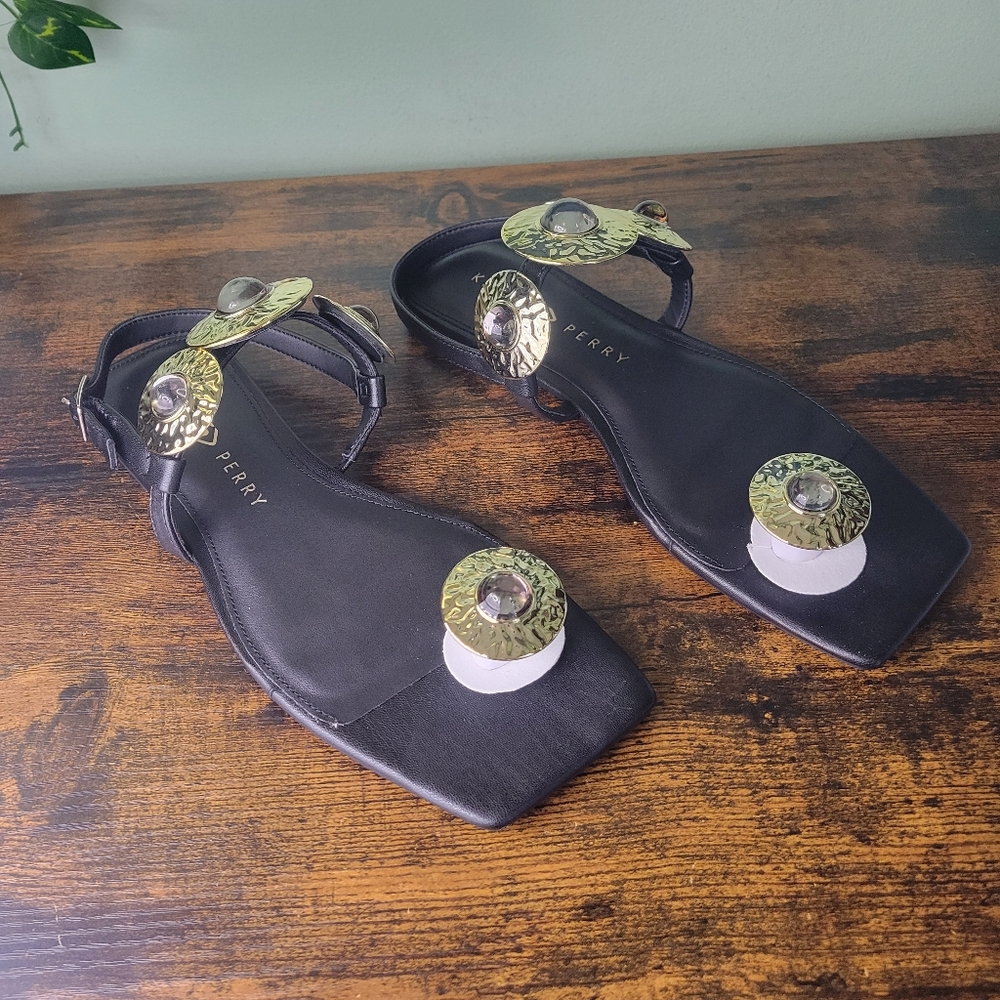 Katy Perry The Camie Gemstone Sandals Studded Square Toe Womens 9.5 NIB Chic - Picture 4 of 9